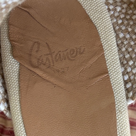 Castaner Cream Espadrille Wedges with Ankle Ties - Picture 2 of 8